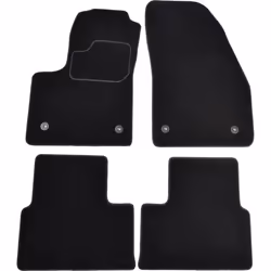 Floor mat set; CUSTOPOL; Textile Front and Rear 4 black Tailored; for OPEL