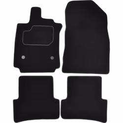 Floor mat set; CUSTOPOL; Textile Front and Rear 4 black Tailored; for RENAULT
