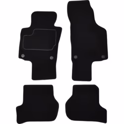 Floor mat set; CUSTOPOL; Textile Front and Rear 4 black Tailored; for SKODA