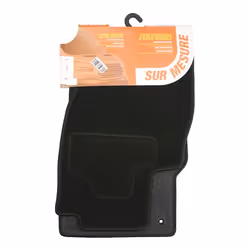 Floor mat set; CUSTOPOL; Textile Front and Rear 4 black Tailored; for OPEL
