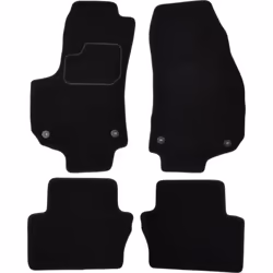 Floor mat set; CUSTOPOL; Textile Front and Rear 4 black Tailored; for OPEL