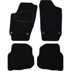 Floor mat set; CUSTOPOL; Textile Front and Rear 4 black Tailored; for SEAT