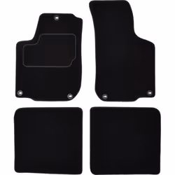 Floor mat set; CUSTOPOL; Textile Front and Rear 4 black Tailored; for SKODA