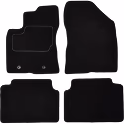 Floor mat set; CUSTOPOL; Textile Front and Rear 4 black Tailored; for TOYOTA