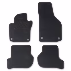 CUSTOPOL VW190C Floor mat set Textile Front and Rear 4 black Tailored SEAT: Leon II Hatchback, VOLKSWAGEN: Golf 5, Jetta 3
