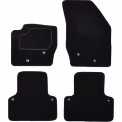 Floor mat set; CUSTOPOL; Textile Front and Rear 4 black Tailored; for VOLVO