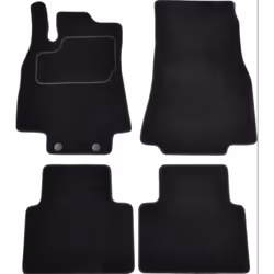 Floor mat set; CUSTOPOL; Textile Front and Rear 4 black Tailored; for MERCEDES-BENZ