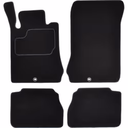 Floor mat set; CUSTOPOL; Textile Front and Rear 4 black Tailored; for MERCEDES-BENZ