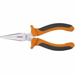 NEO 01-013, long nose pliers 160mm, soft grip, CrV steel, serrated jaws