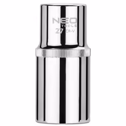 Socket; NEO TOOLS; 1/2 3124 27 mm Chrome Vanadium Steel SuperLock