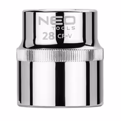 Socket; NEO TOOLS; 1/2 3124 28 mm Chrome Vanadium Steel SuperLock
