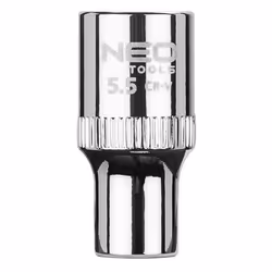 Socket; NEO TOOLS; 1/4 3124 5.5 mm Chrome Vanadium Steel SuperLock