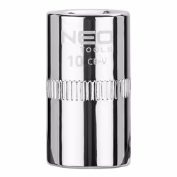 Socket; NEO TOOLS; 1/4 3124 10 mm Chrome Vanadium Steel SuperLock