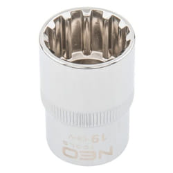NEO TOOLS 08-591 Socket 1/2 3124 19 mm Chrome Vanadium Steel Spline
