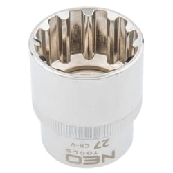 NEO TOOLS 08-597 Socket 1/2 3124 27 mm Chrome Vanadium Steel Spline