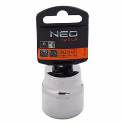 Socket; NEO TOOLS; 1/2 3124 30 mm Chrome Vanadium Steel Spline