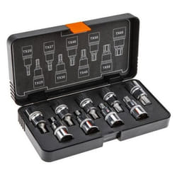 NEO TOOLS 08-707 Socket set 9 Female Torx Chrome Vanadium Steel, Tool Steel 1/2