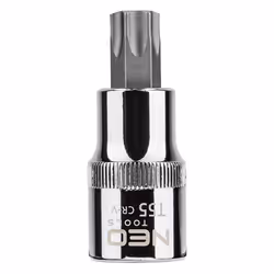 Socket; NEO TOOLS; 1/2 T55 Chrome Vanadium Steel, Tool Steel Female Torx