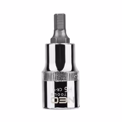 Socket; NEO TOOLS; 1/2 7422 H6 Chrome Vanadium Steel, Tool Steel Hexagon Socket