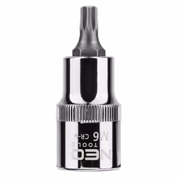 Socket; NEO TOOLS; 1/2 M6 Chrome Vanadium Steel, Tool Steel Spline