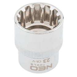 NEO TOOLS 08-595 Socket 1/2 3124 23 mm Chrome Vanadium Steel Spline