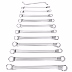 Double Ring Spanner Set; NEO TOOLS; 6x7, 8x9, 10x11, 12x13, 14x15, 16x17, 18x19, 20x22, 21x23, 24x27, 25x28, 30x32 mm 12 Chro ...