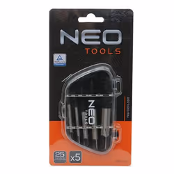 Bolt Extractor Set; NEO TOOLS; 5 1/8(M3-M6), 1/4(M6-M8), 5/16(M8-M11), 7/16(M11-M14), 9/16(M14-M18)