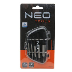 NEO TOOLS 09-615 Bolt Extractor Set 5 1/8(M3-M6), 1/4(M6-M8), 5/16(M8-M11), 7/16(M11-M14), 9/16(M14-M18)