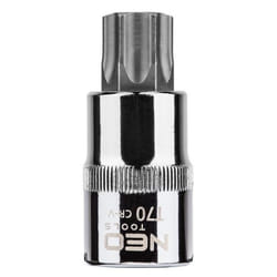 NEO TOOLS 08-759 Socket 1/2 T70 Chrome Vanadium Steel, Tool Steel Female Torx