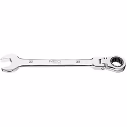 Ratchet Ring Open-ended Spanner; NEO TOOLS; 390 32 mm