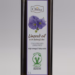 Linseed oil for Dr Budwig diet, cold-pressed - Ol'Vita 1000 ml