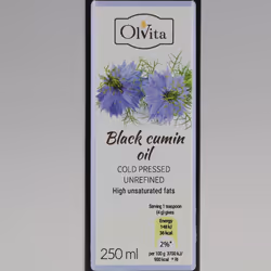 Black Cumin oil (Nigella sativa), cold-pressed Ol'Vita 250 ml