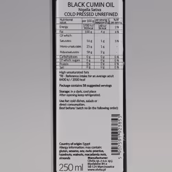Black Cumin oil (Nigella sativa), cold-pressed Ol'Vita 250 ml