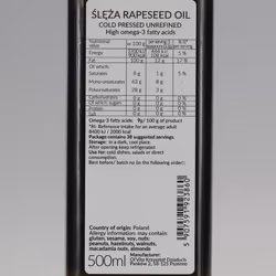 Rapeseed oil cold-pressed and crude Ol'Vita 500 ml