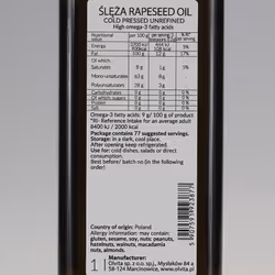 Rapeseed oil, cold-pressed and crude Ol'Vita 1000 ml