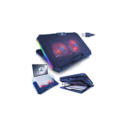 Gemini-Laptop Cooling Pad with 2 Fans, Adjustable Tilt and Red Backlight, Notebook Cooler, Cooling Fan, Laptop Cooling Stand, Laptop Tray