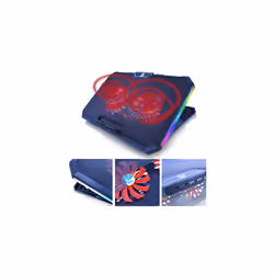 Gemini-Laptop Cooling Pad with 2 Fans, Adjustable Tilt and Red Backlight, Notebook Cooler, Cooling Fan, Laptop Cooling Stand, Laptop Tray