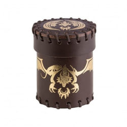 Q-workshop Flying Dragon Brown & golden Leather Dice Cup