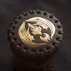 Q-workshop Flying Dragon Brown & golden Leather Dice Cup