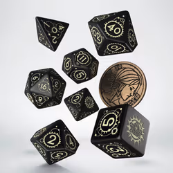 Q-workshop The Witcher Dice Set. Ciri - The Zireael, Universal, Adult & Child, Any gender, The Witcher, Plastic, Black, Sand