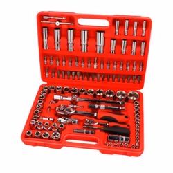 Socket set; ENERGY; 108 Hexagon, Slot, Phillips-head (PH), Torx, Hexagon Socket, Male Torx, Pozidriv (PZ) Tool Steel, Chrome ...