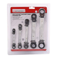 ENERGY NE00063 Ratchet Double Ring Spanner Set 6x8, 10x12, 11x13, 14x17, 19x21 mm 5 with ratchet function
