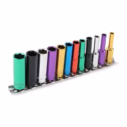 Socket set; ENERGY; 12 Hexagon 1/4", 1/4