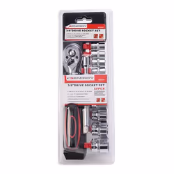 Socket set; ENERGY; 12 Hexagon 3/8", 3/8 with ratchet function