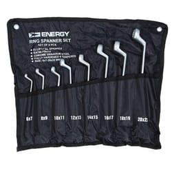 ENERGY NE01001SK8 Double Ring Spanner Set 6x7, 8x9, 10x11, 12x13, 14x15, 16x17, 18x19, 20x22 mm 8 Chrome Vanadium Steel