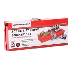 ENERGY NE00338 Socket set 20 Male Torx, Phillips-head (PH), Torx-TR 3/8", 3/8 with ratchet function