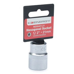 ENERGY NE00421-21 Socket 21 mm Chrome Vanadium Steel Hexagon