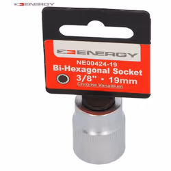 ENERGY NE00424-19 Socket 19 mm Chrome Vanadium Steel Double Hexagon