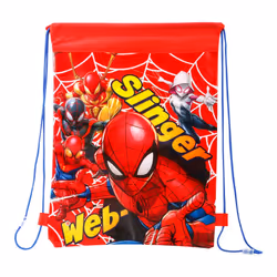 Spiderman Kids Drawstring Sports Gym Bag Lightweight Multicolour