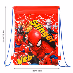 Spiderman Kids Drawstring Sports Gym Bag Lightweight Multicolour